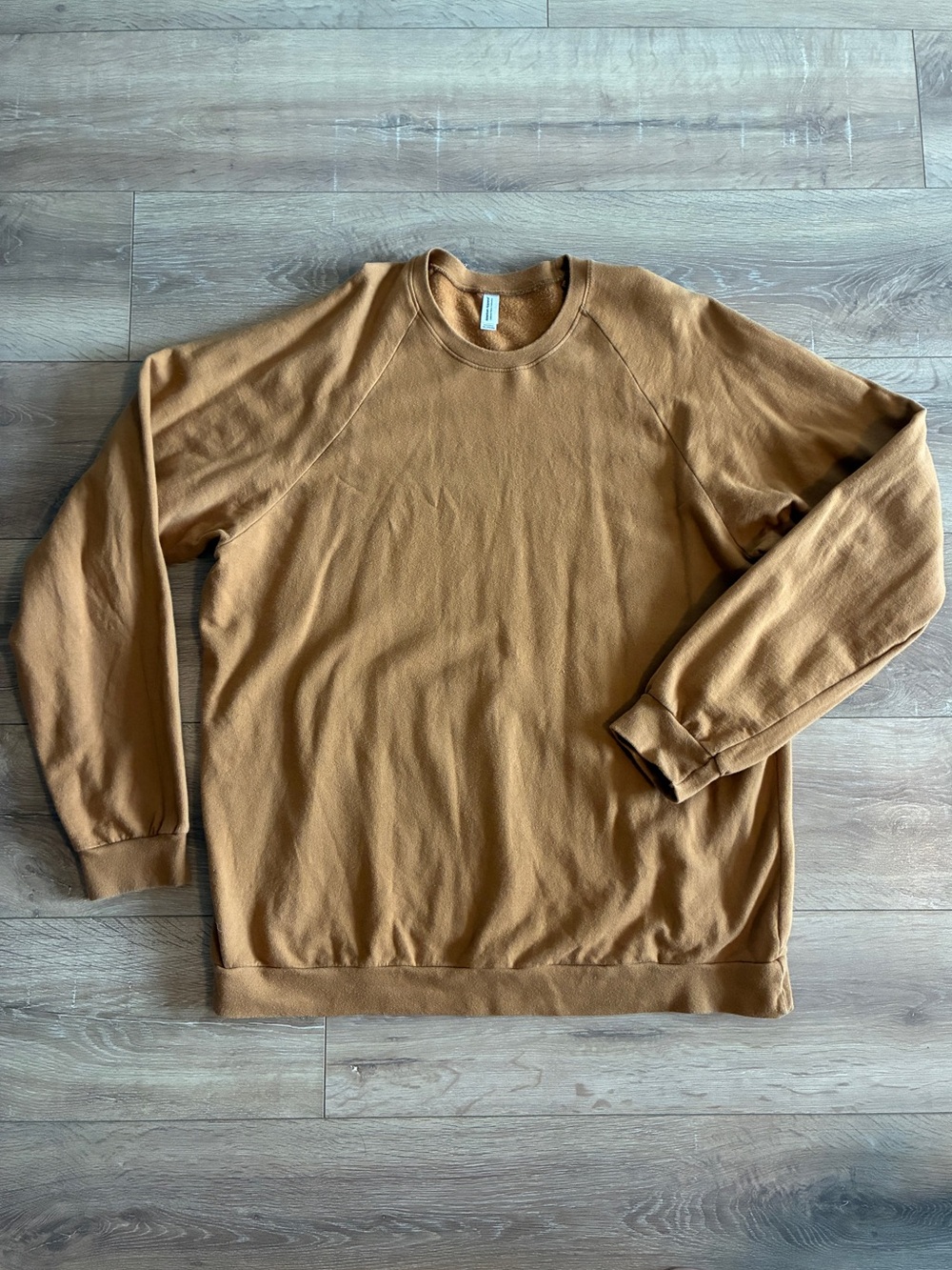 American Apparel Vintage Unisex Crewneck Sweater XXL — Mustard Brown